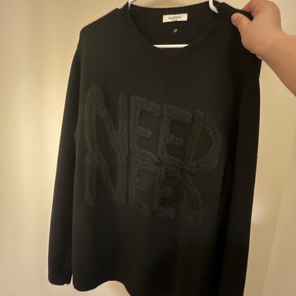 Valentino Virgin Wool Graphic Print Pullover sweatshirt Unisex New w tag!